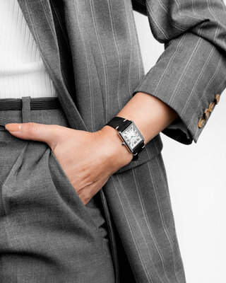 Bracelet en cuir Hirsch Serro L 05564050-2, noir, daim, Limited Edition, longueur L, Quick Release