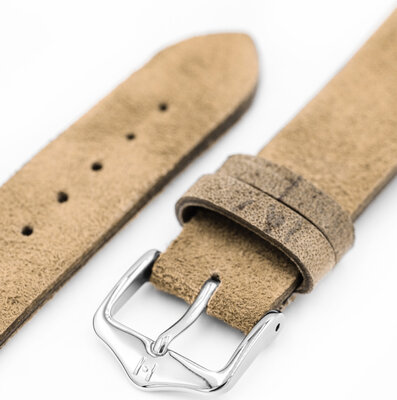 Bracelet en cuir Hirsch Serro L 05564070-2, marron, daim, Limited Edition, longueur L, Quick Release