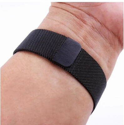 bracelet en acier inoxydable Ricardo Champoluc 22mm, Black, QuickFit