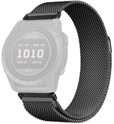 bracelet en acier inoxydable Ricardo Champoluc 22mm, Black, QuickFit