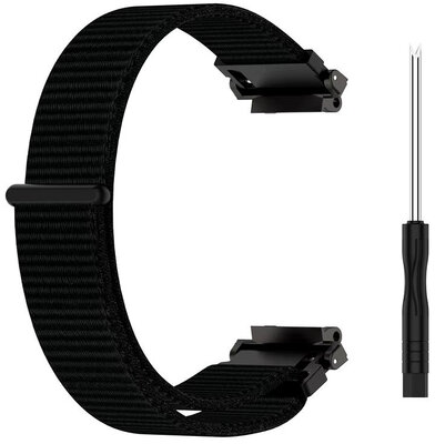 Bracelet en nylon Ricardo Ravascletto (pour Amazfit T-Rex 2), Black, Quick Release, + accessoires de remplacement, 261114