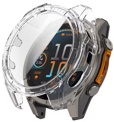 Coque de protection (pour Garmin Fenix 8 AMOLED, 51mm), en plastique, transparent + verre