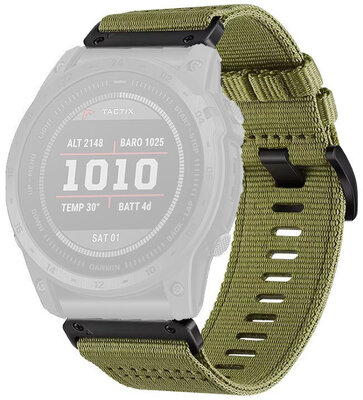 Bracelet en textile Ricardo 22mm (pro Garmin Fenix 8/7/6 (47mm), Epix 2 aj.), vert, QuickFit