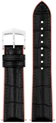 bracelet en cuir Hirsch Andy M 0922328150-2, noir, veau/caoutchouc naturel, longueur M, Quick Release