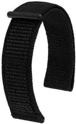 Bracelet textile Hirsch Vocem L 41409050-5, noir, Velcro, longueur L, Quick Release