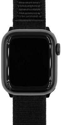 Bracelet textile Hirsch Vocem L 41409050-5, noir, Velcro, longueur L, Quick Release