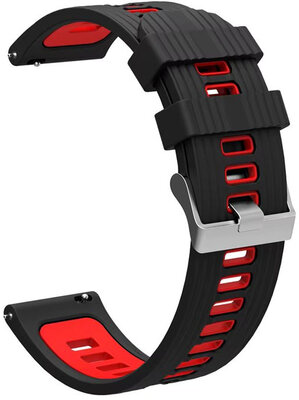 Bracelet en silicone Ricardo Claviere 22mm, Black/Red, Quick Release