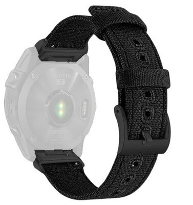 Bracelet en nylon Ricardo 26mm (pro Garmin Fenix 8/7X/6X (51mm), Tactix aj.), noir V4, QuickFit