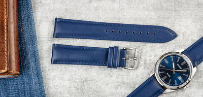 bracelet en cuir Ricardo Ancona, bleu, Quick Release