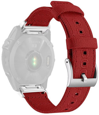 Bracelet en nylon Ricardo 22mm (pro Garmin Fenix 8/7/6 (47mm), Epix 2 aj.), rouge, QuickFit