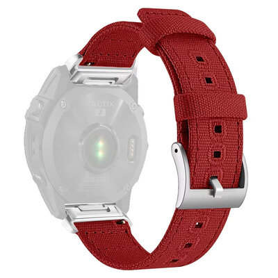Bracelet en nylon Ricardo 26mm (pro Garmin Fenix 8/7X/6X (51mm), Tactix aj.), rouge, QuickFit