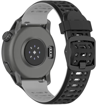 Bracelet silicone Ricardo 22mm (pour Coros Pace 3, Apex 2 Pro), noir V2, Quick Release