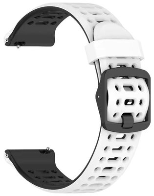 bracelet en silicone Ricardo Pejo 22mm, White/Black, Quick Release