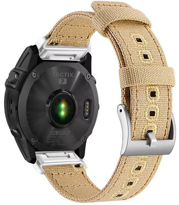 Ricardo Nylon Strap 22mm (pour Garmin Fenix 8/7/6 (47mm), Epix 2 etc.), beige, QuickFit
