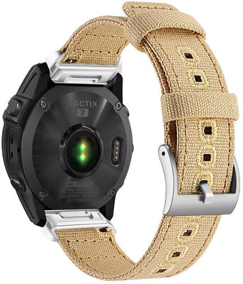 Ricardo 26mm Nylon Strap (pour Garmin Fenix 8/7X/6X (51mm), Tactix etc.), beige, QuickFit
