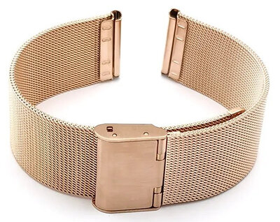 Bracelet en acier inoxydable Ricardo Barletta, or rose, maille milanaise