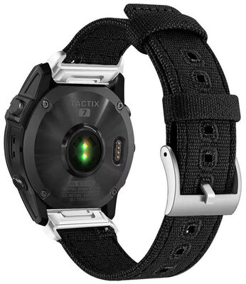 Ricardo Nylon Strap 22mm (pour Garmin Fenix 8/7/6 (47mm), Epix 2 etc.), noir V5, QuickFit