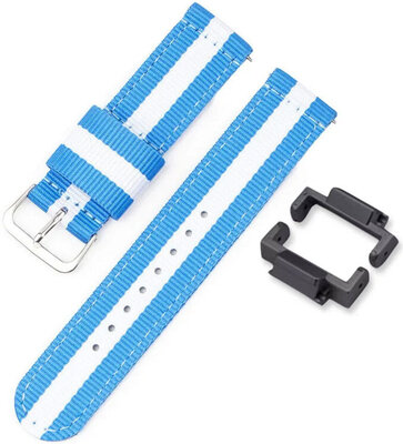 Bracelet textile Ricardo 16mm (pour Casio G-Shock GA-2100/GA-2110, DW-5600, GW-6900), bleu, NATO, + adaptateur gris