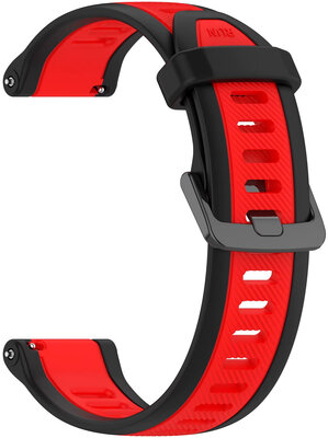Bracelet silicone Ricardo 20mm (Garmin Venu, Venu Sq, Venu Sq 2, Venu 2 plus, etc.), rouge, attache rapide