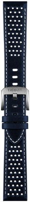 Bracelet en cuir Tissot T852.050.051 20mm, bleu