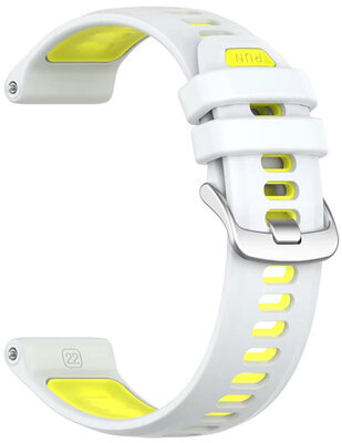 bracelet en silicone Ricardo Gressoney 22mm (pour Garmin Forerunner 970), White/Yellow