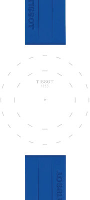 Bracelet en silicone Tissot T852.050.991 22mm, bleu, Quick Release