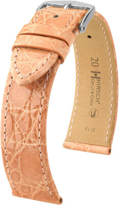 Courroie en cuir Hirsch Genuine Croco L 18920822-2, orange, cuir de crocodile, longueur L, Quick Release