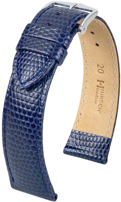 Bracelet en cuir Hirsch Rainbow L 12322680NQ-2, bleu, cuir de veau, longueur L