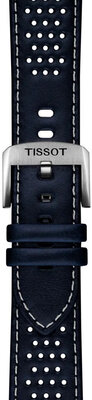Bracelet en cuir Tissot T852.051.015 22mm, bleu, Quick Release