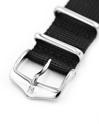 bracelet textile Hirsch Rush Recycle XL 40536050-2, noir, longueur XL
