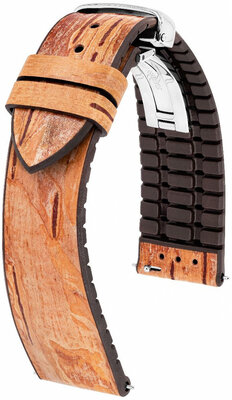 Bracelet en simili-cuir Hirsch Birch 0921045110-2, brun, Quick Release