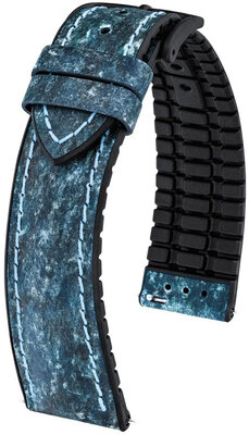 Bracelet en simili-cuir Hirsch Stone 0925044180-5, bleu, Quick Release