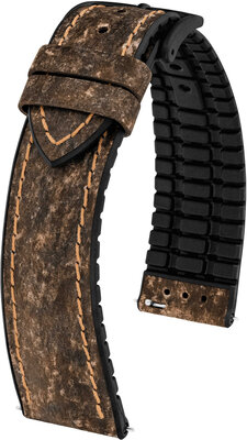 Bracelet en cuir Hirsch Stone L 0925044010-5, brun, longueur L, Quick Release