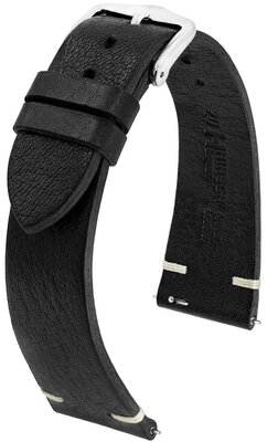 Bracelet en cuir Hirsch Bagnore 05502150-2, noir, veau, Quick Release