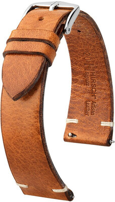 Bracelet en cuir Hirsch Bagnore 05502170-2, brun, veau, Quick Release