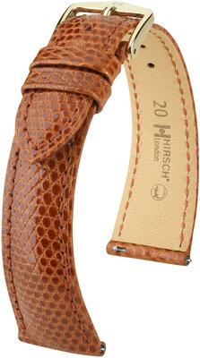 Bracelet en cuir Hirsch London 04366170-7, brun, peau de lézard, Quick Release