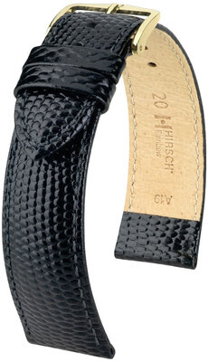 Bracelet en cuir Hirsch Rainbow 12302650NQ-1, noir, veau