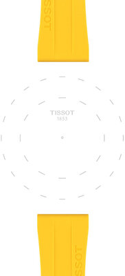 Bracelet en silicone Tissot T852.050.994 20mm, jaune, Quick Release