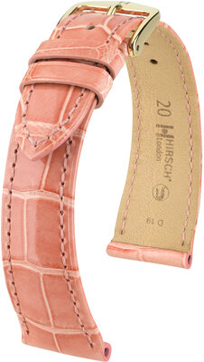 Bracelet en cuir Hirsch London 04307123-7, rose, peau d'alligator, Quick Release