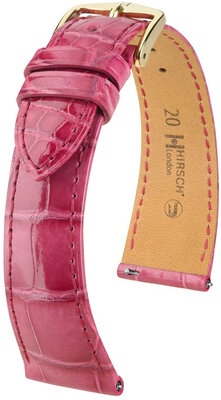 Bracelet en cuir Hirsch London 04307124-7, rose, peau d'alligator, Quick Release