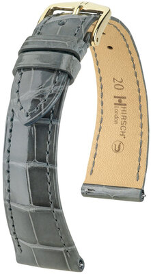 Bracelet en cuir Hirsch London 04307130-7, gris, peau d'alligator, Quick Release