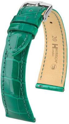 Bracelet en cuir Hirsch London 04307140-2, vert, peau d'alligator, Quick Release