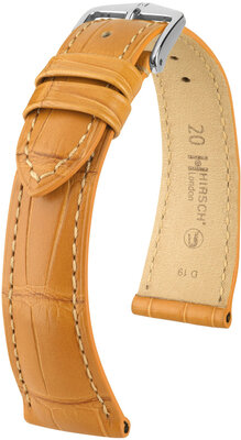 Bracelet en cuir Hirsch London 04307175-2, brun, peau d'alligator, Quick Release