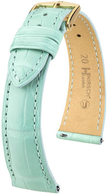 Bracelet en cuir Hirsch London 04307181-7, bleu, peau d'alligator, Quick Release