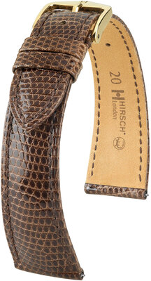 Bracelet en cuir Hirsch London 04366110-7, brun, peau de lézard, Quick Release