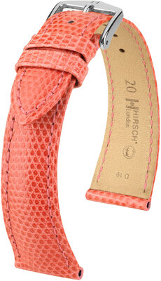 Bracelet en cuir Hirsch London 04366122-2, rose, peau de lézard, Quick Release