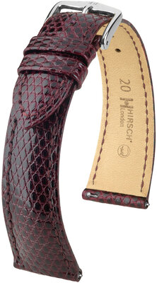 Bracelet en cuir Hirsch London 04366160-2, rouge, peau de lézard, Quick Release