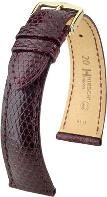 Bracelet en cuir Hirsch London 04366160-7, rouge, peau de lézard, Quick Release