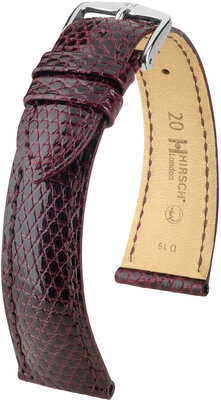 Courroie en cuir Hirsch London L 04366060-2, violet, cuir de lézard, longueur L, Quick Release