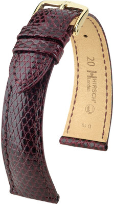 Courroie en cuir Hirsch London L 04366060-7, violet, cuir de lézard, longueur L, Quick Release